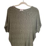 Andree by Unit  Women’s Sz S Green Knit Slouchy Top Short Dolman Sleeves Stretch Photo 1