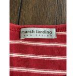 Marsh Landing USA Flag Shirt Dress Red Striped Size M Dress Short Sleeves Stretch 100% Cotton Photo 5
