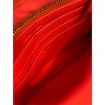 BIMBA Y LOLA Orange Leather Wristlet Clutch Wallet Gold Logo Red Photo 3
