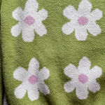Lime Green Daisy Cardigan Sweater Willow & Wind Soft Cozy Flower Boho Retro Size M Photo 2
