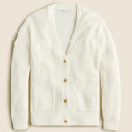 J.Crew  Cotton Blend Long Sleeve V Neck Knit Cardigan Sweater Cream XS Photo 0