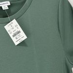 J.Crew Crewneck Cropped Ribbed Tee Shirt Crewneck Green Slim Womens XL NWT Photo 8