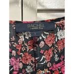 Rachel Roy Black/Red Floral Long Balloon Sleeve Keyhole Ruffle Blouse Size L Black Size L Photo 1