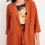 Maurice's  Burnt Orange One Button Boyfriend‎ Style Blazer Lightweight NWT 3X Photo 0