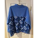 LANDS' END HERITAGE FLEECE SNAP NECK PULLOVER JACKET TOP WOMENS PLUS 2X Blue Photo 10