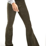 Aerie  Groove On Rib Velour Flare Pant Nomad Green Photo 0