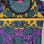 Betsey Johnson Vintage Multi Print Mini Drees Sweater 80's Style Retro Size L Photo 8