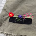 Off-White  Shorts Womens 26 Green Flower Embroidery Cargo Streetwear Military Photo 7