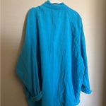Free People  summer daydream button down shirt sz xl in aqua blue plus size gauze Photo 5