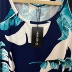 NWT!! Molerani Tropical Leaf Print Sleeveless Floral Swing Dress Blue Size M Photo 6