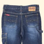 Mudd Y2K 2000’s Faded Dark Wash Utility High Rise Wide Straight Leg Crop Jeans Photo 4