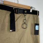 LF Carmar Taupe Khaki Black Cotton Blend Belted Mini Skirt Women's Size 12 NWT Photo 3