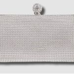 Whiting & Davis  Crystal Ball Clutch Dimpled Mesh Sliver Evening Purse Rhinestone Photo 0