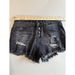 Raw Hem Shorts Women Medium Black Distressed Stretch Travel Grunge Punk Concert Photo 3