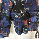 Susan Graver Black Floral Liquid Knit Long Sleeve Tie-Front Shrug Top XL Photo 4