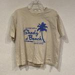 Life is Good  Shady Beach Shirt Womens Medium Beige Crusher Graphic Tee Top Photo 0