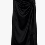ZARA Black Silk Wrap Skirt Photo 4