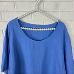 Flax Plus Size Blue Linen Short Sleeve Top Size 1G 18/20 Photo 1