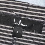 Lulus  Positive Thinking Black and White Striped Long Sleeve Top Small New Photo 4