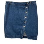 J.Crew Jeans Women's Asymmetrical Button Front Denim Skirt Sz 31 Cotton Stretch Photo 1