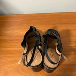 Nanette Lepore  Madeline Block Heel Black Slingback Peep Toe Square Toe Ruffle 10 Photo 3