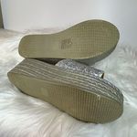 Silver Glitter Platform Shoes with Espadrille Sole Size 6 Photo 3