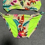 Xhilaration Neon Palm Leaf Floral Bikini Top and Bottom Set M/S Photo 2