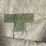 RYEGRASS Women's Embroidered Floral Shorts Cream Zip Closure Cotton‎ 14 Photo 2