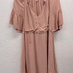 Gentle Fawn  Ruffle Sleeve Peasant Mini Dress S in Clay Photo 0