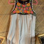 THML EUC Women’s Boho Preppy Sleeveless Embroidered & Striped Dress Sz S 🦋💖🌴 Photo 0