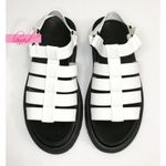 ZARA Thick Sole Fisherman Sandals White Black Chunky Cut-Outs Strappy Flats 9 Photo 5