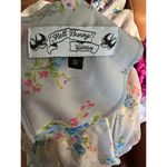 Hell Bunny  Gray Floral Sleeveless Vintage Chiffon Roslyn Dress Size Small Photo 4