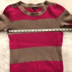 Gap  Pink Tan Brown Stripe Cozy Knit Scoop Sweater Photo 1