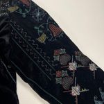 Chico’s Black Velvet Floral Tribal Folk Studded Jacket Size 12 (Chico’s 2) Photo 13