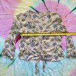 American Eagle  Outfitters Button Tie Front Ruffle Floral Blouse | Size XS Photo 2
