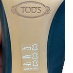 Tod's Leather Peep Toe Heels Italian Navy Blue Designer Pumps Shoes Size 39 8.5 Photo 11