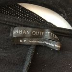 Urban Outfitters  Wrap Top Long Sleeve Metallic Sparkle Glitter Black Silver S Photo 2