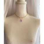 Hello Kitty gold heart choker purple  charm Photo 2