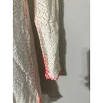 Out From Under Crochet Cover‎ Up Tunic Dress Ivory Orange Trim Backless White Size M Photo 2