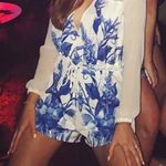 Stylestalker Revolve  White Floral Mesh Romper Photo 0