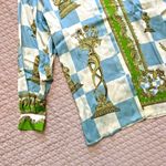 NWT ALEMAIS Checkmate Silk Satin Sandwashed Shirt Size 0 Long sleeve Photo 7