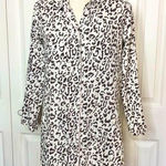 Victoria's Secret Leopard Print Flannel Sleep Shirt Button Down Cozy size Small Photo 0
