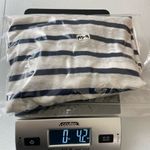 Jones New York JNY  women’s white navy striped 100% linen cap sleeve blouse top S Photo 5