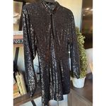 Ronny Kobo Lauper Cut Out Sequin Mini Dress Black Womens Size Small Photo 4