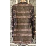 CAbi  Paris Sheer Blouse #3249 Size Small Black Pink Button Down Long Sleeve Top Photo 3