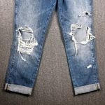 ZARA TRF Denim Distressed Ripped Jeans Cuffed Hem Medium Wash Women's Size 8 Photo 1