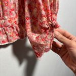 American Eagle  Floral Smocked Long Sleeve Blouse‎ Tie Front Womens M Coquette Photo 3