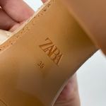 ZARA Neutral Nude Quilted Square Toe Block Heel Sandal Photo 8