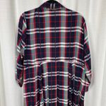 Torrid  Red&Blue Plaid Open Front Long Shirt Kimono Sz.1 Photo 9