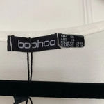 Boohoo  White Black Tie Front Bodysuit Size 4 Photo 4